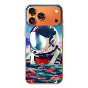 Силиконовый Чехол с принтом "Космонавты" на iPhone 17 Pro Max (Космонавт в воде)