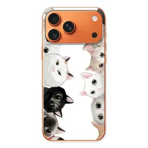 Силиконовый чехол с котиком для iPhone 17 Pro Max (Коты)
