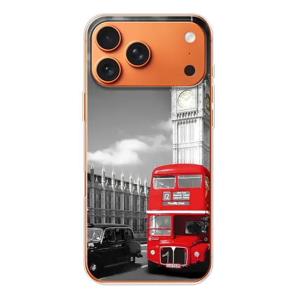 Чехол с рисунком «Красный автобус» для iPhone 17 Pro Max