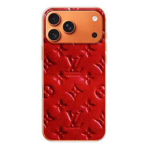 Текстурний Чохол Louis Vuitton для Айфон 17 Про макс (Червоний ЛВ)