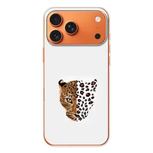 Чехол с леопардовым принтом на iPhone 17 Pro Max (Леопард на белом)