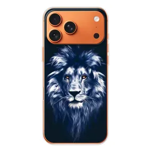 Чехол с картинкой на iPhone 17 Pro Max (Лев - синий)