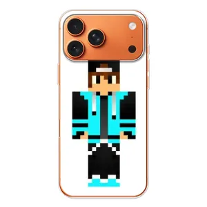 Чохли для iPhone 17 Pro Max (Персонажі МайнКрафт) (Хлопчик у блакитному)