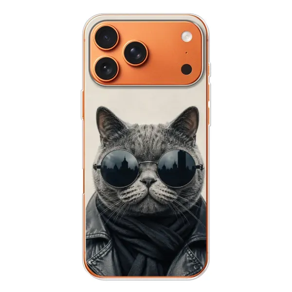 Чехол с рисунком «Модный кот» для iPhone 17 Pro Max Чехол с рисунком «Модный кот» для iPhone 17 Pro Max