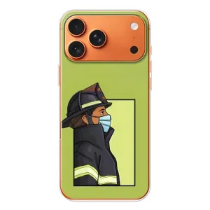 Силиконовый бампер (Работники) на iPhone 17 Pro Max (Пожарник)