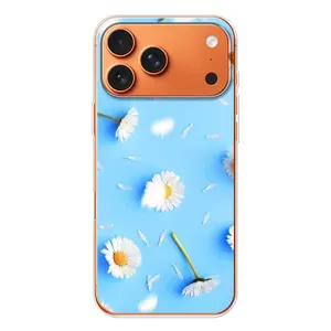 Чохол з Квітами для iPhone 17 Pro Max (ромашки на блакитному)