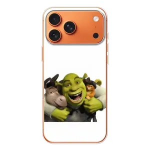 Печатный чехол с принтом Шрек для iPhone 17 Pro Max (Шрек осел и кот)