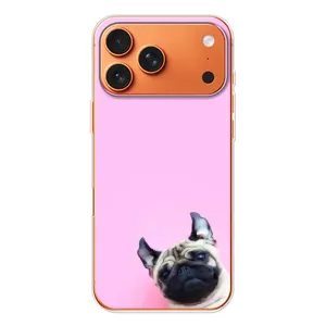 Бампер для iPhone 17 Pro Max с картинкой "Песики" (Собака на розовом)