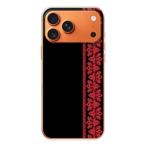 Силиконовый Чехол на iPhone 17 Pro Max с картинкой Вышиванки (Вышиванка на черном)