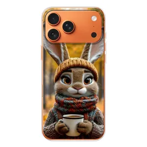 Печатный чехол «Зверята с кофе» для iPhone 17 Pro Max (Зайчик с кофе)