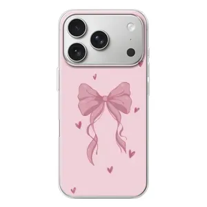 Чохол банти для iPhone 17 Pro (Бант на рожевому)