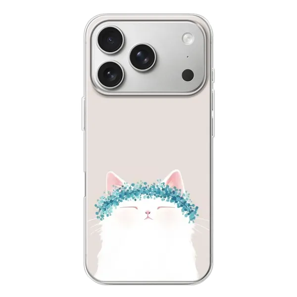 Чехол с рисунком «Белый котик» для iPhone 17 Pro Чехол с рисунком «Белый котик» для iPhone 17 Pro