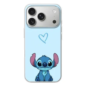 Чехол с рисунком Стич для iPhone 17 Pro (Голубой Стич)