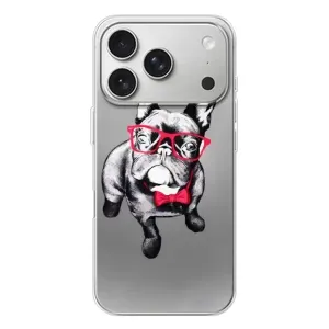 Чохол (ТПУ) Милі песики для iPhone 17 Pro (Бульдог в окулярах)