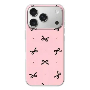 Чехол банты для iPhone 17 Pro (Черные бантики)