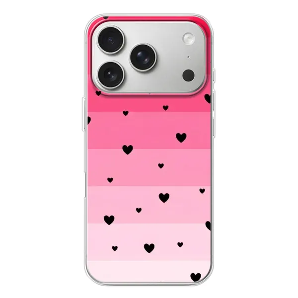 Чехол с рисунком «Чорные сердечки» для iPhone 17 Pro Чехол с рисунком «Чорные сердечки» для iPhone 17 Pro