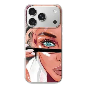 Силіконовый Чохол на iPhone 17 Pro з картинкой Модных девушек (Дівчина та вії)