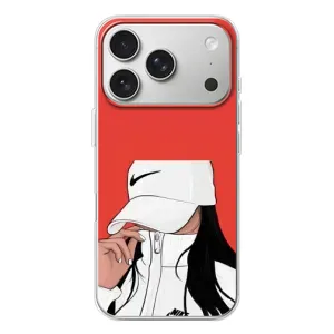 Силіконовый Чохол на iPhone 17 Pro з картинкой Модных девушек (Дівчина Nike)