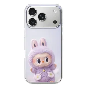 Чехол с принтом Лабубу для iPhone 17 Pro (Фиолетовый Лабубу)