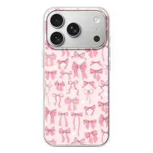 Чехол банты для iPhone 17 Pro (Фон бантики)