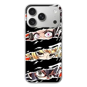 Силіконові чохлі з очіма Anime для Айфон 17 Про (Очі на чорному)