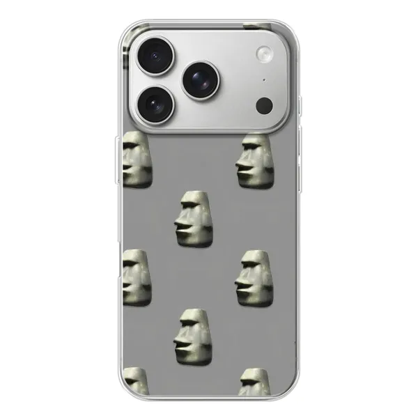 Чехол с рисунком «Каменное лицо» для iPhone 17 Pro Чехол с рисунком «Каменное лицо» для iPhone 17 Pro