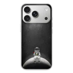 Силіконовый Чохол з принтом "Космонавти" на iPhone 17 Pro (Космонавт романтик)