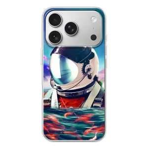 Силіконовый Чохол з принтом "Космонавти" на iPhone 17 Pro (Космонавт у воді)