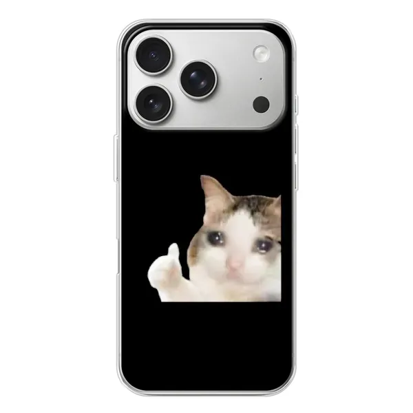 Чехол с рисунком «Кот в слезах» для iPhone 17 Pro Чехол с рисунком «Кот в слезах» для iPhone 17 Pro