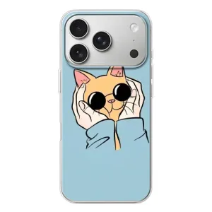 Бампер з зображенням Котиків для Айфон 17 Про (КОТИК в окулярах)