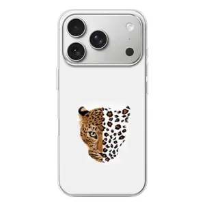 Чохол з леопардовим принтом на iPhone 17 Pro (Леопард на білому)