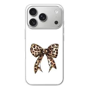 Чехол банты для iPhone 17 Pro (Леопардовый принт)