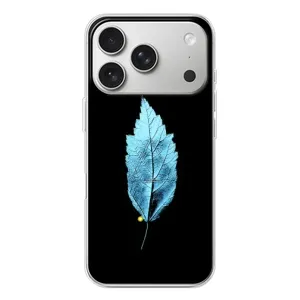 Чехол с картинками на черном фоне для iPhone 17 Pro (Листочек)
