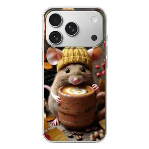Друкований чохол 'Звірята з кавою' для iPhone 17 Pro (Мишка з кавою)