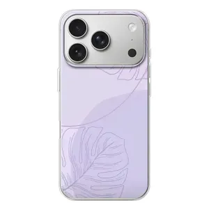 Чехол цветочный дизайн для iPhone 17 Pro (Монстера фиолетовая)