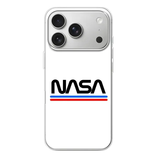 Чехол с рисунком «NASA на белом фоне» для iPhone 17 Pro