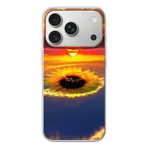 Чехлы с картинкой Подсолнухов для Айфон 17 Про (Небо подсолнух)