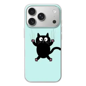 Силіконовий чохол з котиком для iPhone 17 Pro (Падаючий кіт)