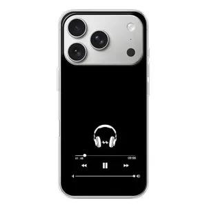 Чехол с картинками на черном фоне для iPhone 17 Pro (Плеер)