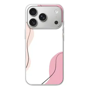 Чехол цветочный дизайн для iPhone 17 Pro (Розовый фон)