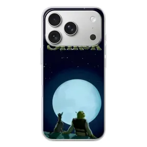 Печатный чехол с принтом Шрек для iPhone 17 Pro (Шрек на луне)