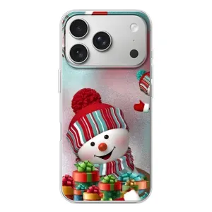 Чехлы на Новый Год iPhone 17 Pro (Снеговик в шапке)