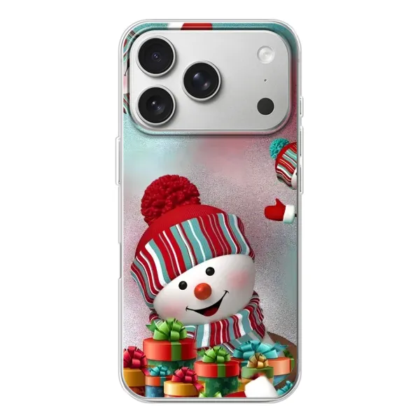 Чехол с рисунком «Снеговик в шапке» для iPhone 17 Pro