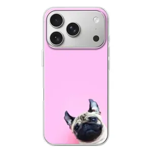 Бампер для iPhone 17 Pro з картинкою "Песики" (Собака на рожевому)