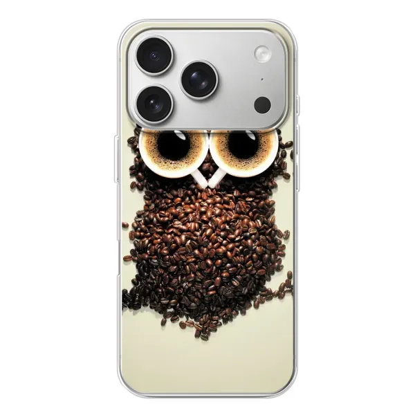 Чехол с рисунком «Сова с зерен кофе» для iPhone 17 Pro Чехол с рисунком «Сова с зерен кофе» для iPhone 17 Pro