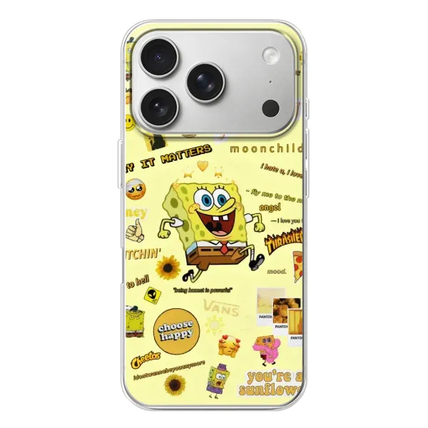 Чехол с рисунком «Спанч Боб бежит» для iPhone 17 Pro