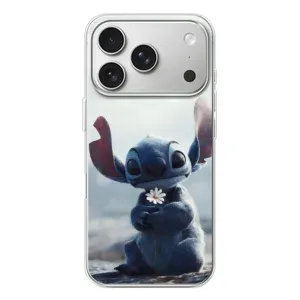 Чехол с рисунком Стич для iPhone 17 Pro (Стич с цветочком)