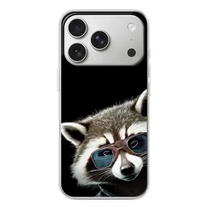 Силіконовий Чохол з Энотами на iPhone 17 Pro (Стильний Єнот)