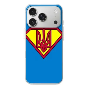 Чохол з картинкою (Патріотичний ГЕРБ) на iPhone 17 Pro (Герб - супер герой)
