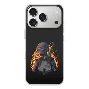 Чохол з картинкою "Герой Pubg" на iPhone 17 Pro (В полум'ї)